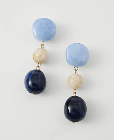 Ann Taylor Triple Stone Drop Earrings In Goldtone
