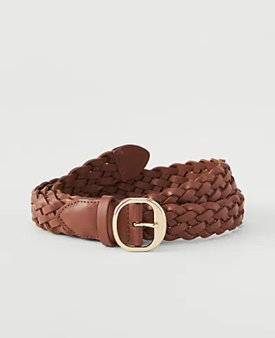 Ann Taylor Weekend Braided Belt In Cognac