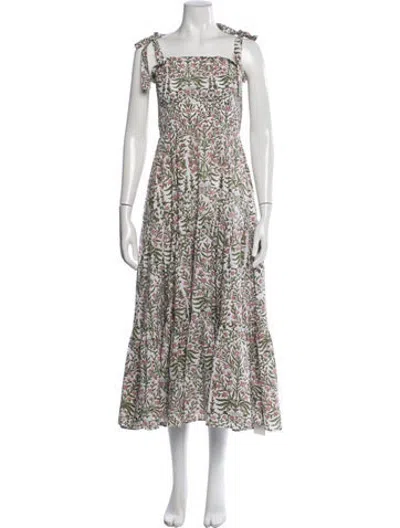 Pre-owned Anna Cate Floral Print Midi Length Dress In Pink