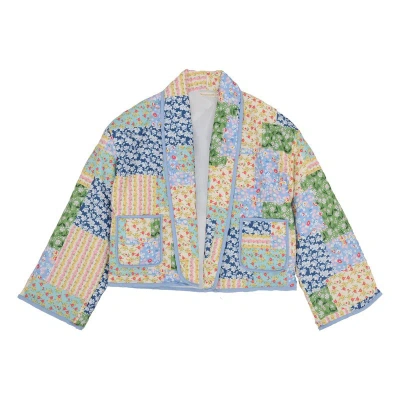 Anna-kaci Shawl Lapel Neck Floral Print Jacket In Multi