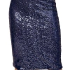 Anna-kaci Sparkly Sequins Cocktail Midi Skirt In Blue