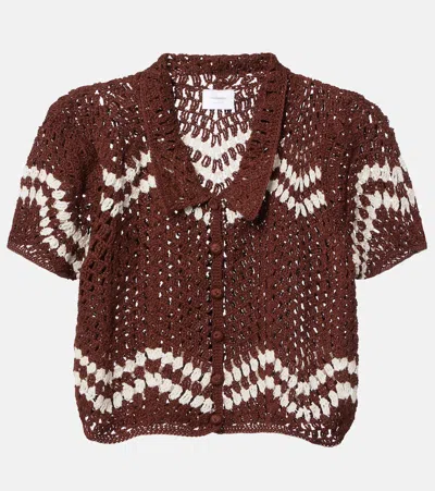 Anna Kosturova Crochet Cropped Cotton Top