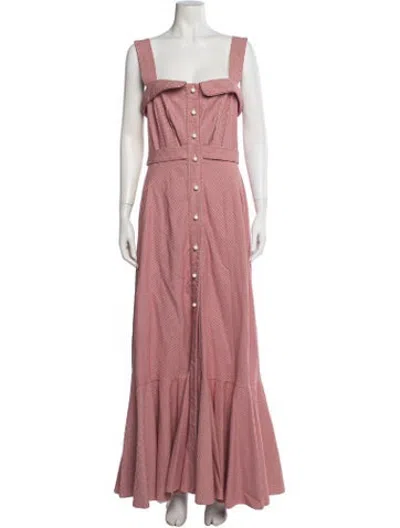 Pre-owned Anna Mason Striped Long Dress In Red