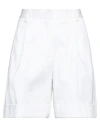 Anna Molinari Woman Shorts & Bermuda Shorts White Size 4 Cotton, Elastane