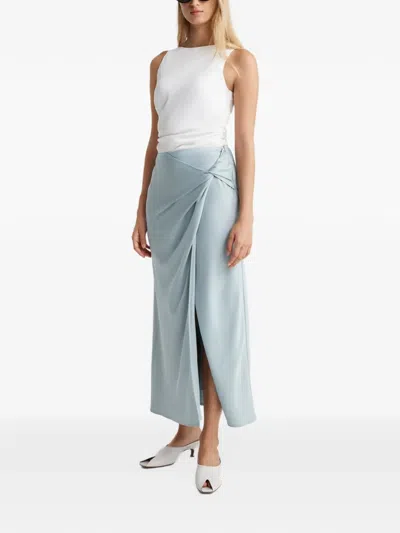 Anna Quan Avery Twist-detail Skirt In Blue