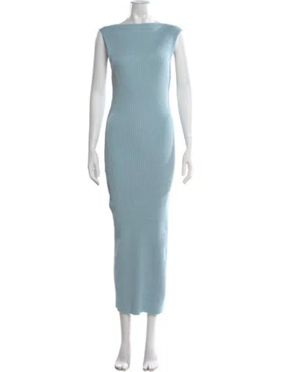 Pre-owned Anna Quan Bateau Neckline Long Dress W/ Tags In Blue