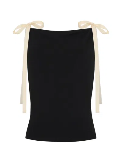 Anna Quan Ford Tie-strap Top In Black