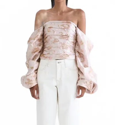 Anna Quan Melissa Off The Shoulder Top In Rosewater In Multi