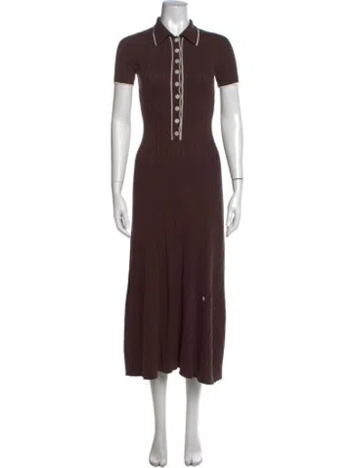 Pre-owned Anna Quan Midi Length Dress In Brown