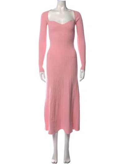 Pre-owned Anna Quan Square Neckline Midi Length Dress W/ Tags In Pink