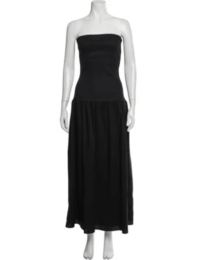 Pre-owned Anna Quan Strapless Long Dress In Black