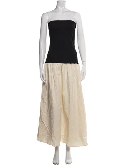 Pre-owned Anna Quan Strapless Long Dress In Neutrals