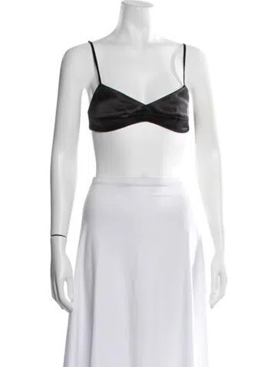 Pre-owned Anna Quan V-neck Sleeveless Sports Bra In Neutrals