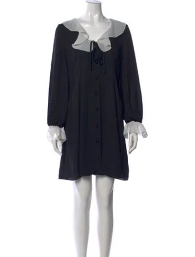 Pre-owned Anna Sui Paisley Print Mini Dress In Black