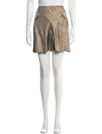 Pre-owned Anna Sui Patterned Mini Skirt W/ Tags In Neutrals