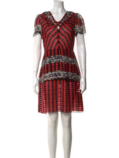 Pre-owned Anna Sui Silk Knee-length Dress In Red