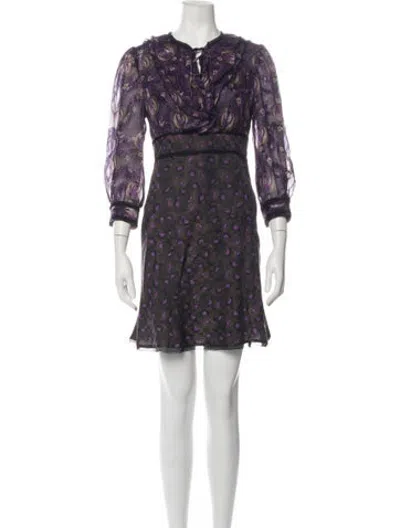 Pre-owned Anna Sui Silk Mini Dress In Multicolor