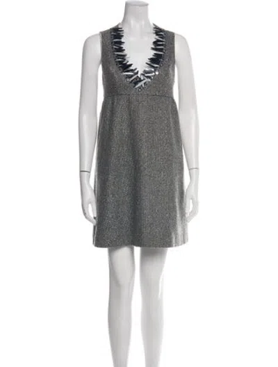 Pre-owned Anna Sui Tweed Pattern Mini Dress In Multicolor