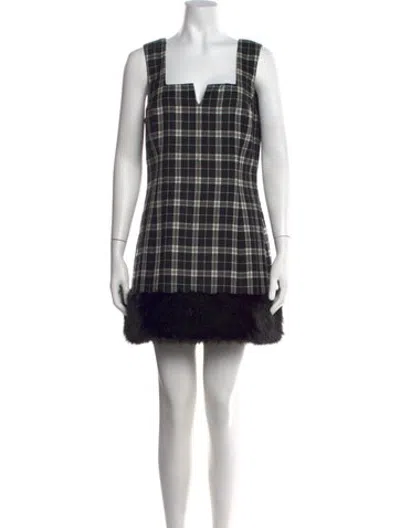 Pre-owned Anna Sui Wool Mini Dress In Black