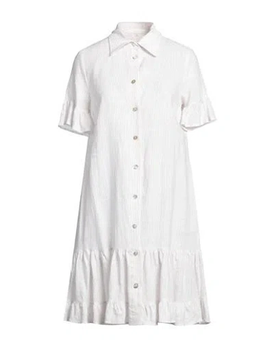 Annamariapaletti Woman Mini Dress White Size 10 Linen
