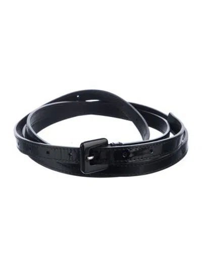 Pre-owned Anne Fontaine Patent Leather Waist Belt In Black