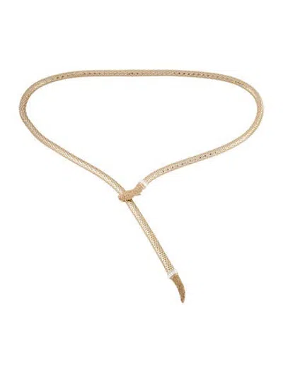 Pre-owned Anne Fontaine Skinny Metal Belt In Gold