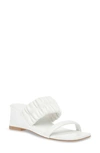 Anne Klein Ginny Wedge Sandal In White Smooth