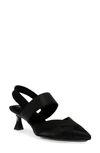 Anne Klein Islander Almond Toe Slingback Pump In Black Fabric