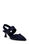 Anne Klein Islander Almond Toe Slingback Pump In Navy Fb