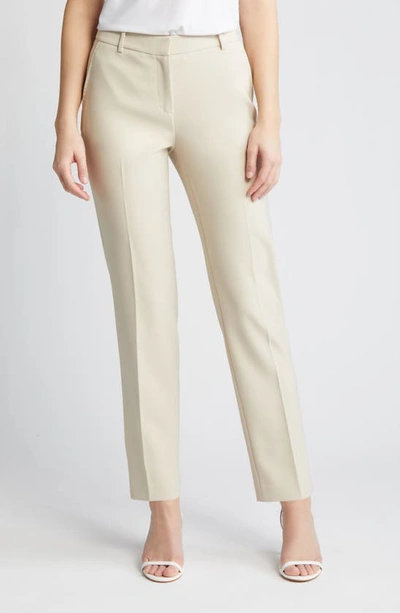 Anne Klein Straight Leg Pants In Soft Latte