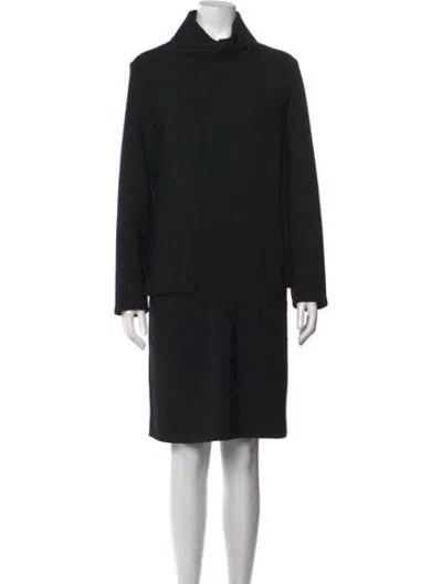 Pre-owned Annette Görtz Mock Neck Knee-length Dress In Black