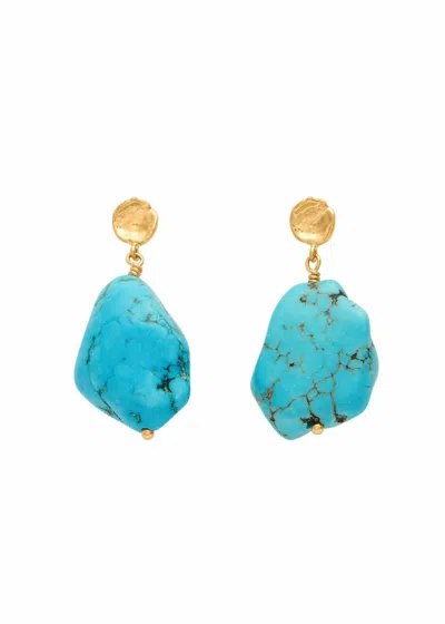 Anni Lu Women's Mer Turquoise Drop Earrings In Aqua In Blue