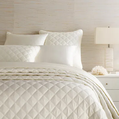 Annie Selke Quilted Silken Solid Ivory Coverlet - Twin/twin Xlarge In White