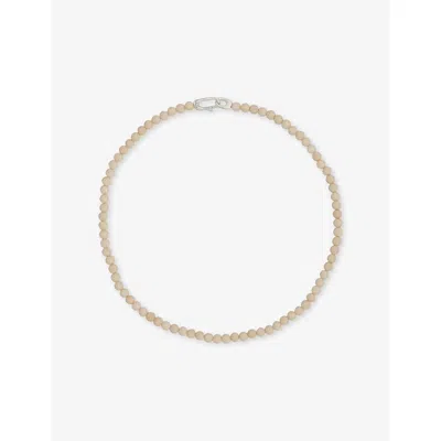 Annika Inez Womens Beaded Sterling-silver And Riverstone Necklace Silv/rvrstn
