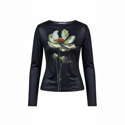 Another Girl Women's Black Digital Flower Top