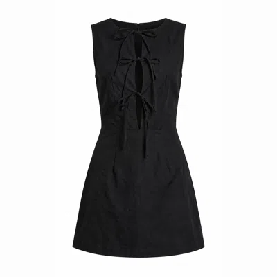 Another Girl Women's Black Tie Front Mini Dress