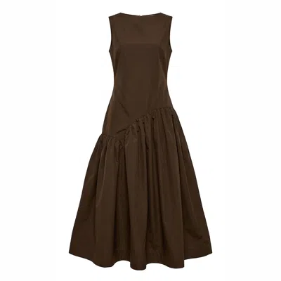 Another Girl Women's Brown Seam Drop Waist Midi Dress
