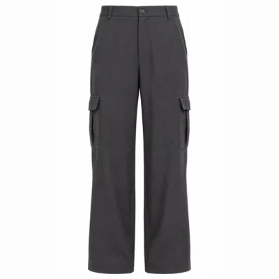 Another Girl Women's Grey Charcoal Tailored Cargo Trousers In Gray