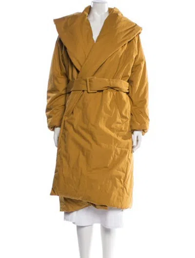 Pre-owned Another Tomorrow Down Coat In Yellow