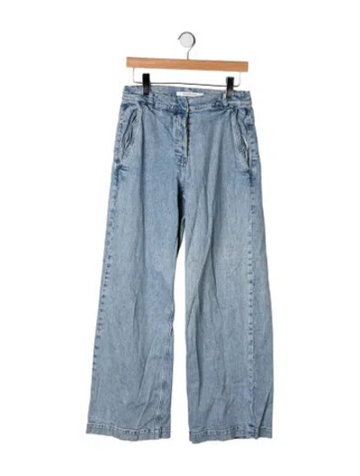 Pre-owned Another Tomorrow High-rise Wide Leg Jeans In Blue