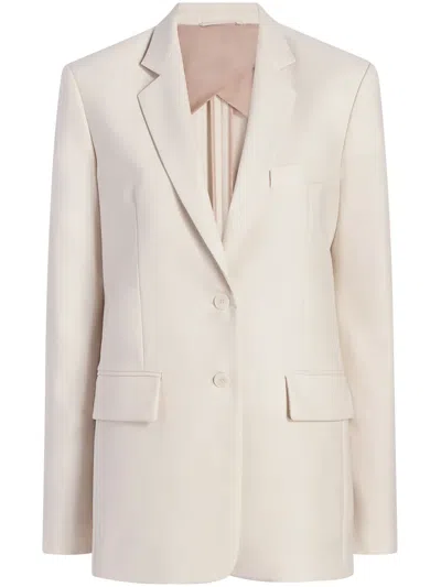 Another Tomorrow Oversized Single-breasted Blazer In Neutrals