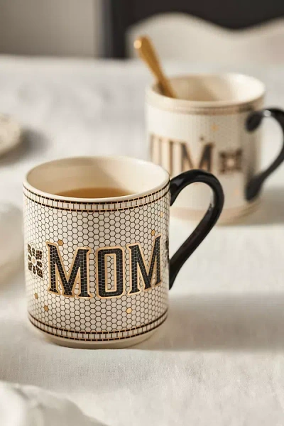 Anthropologie The Bistro Tile Stoneware Mug: Mom Edition