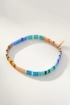 Anthropologie Colorful Beaded Chicklet Bracelet In Blue