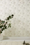 Anthropologie Gold Leaf Peonies Wallpaper