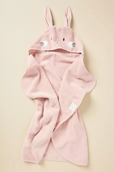 Anthropologie Hooded Animal Baby Bath Towel In Pink