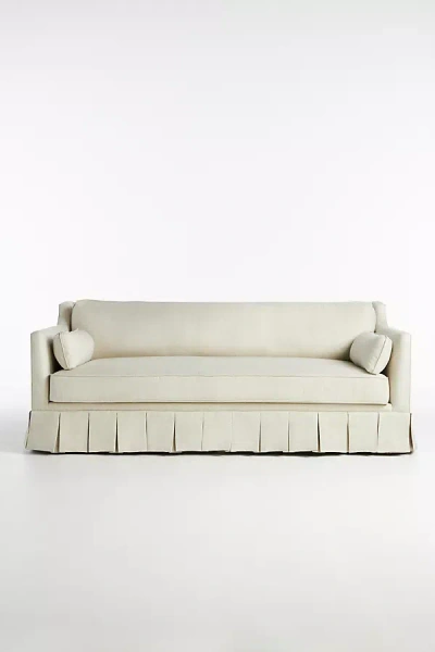 Anthropologie Leonelle Box-pleated Sofa In White