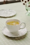 Anthropologie Lilypad Teacup And Saucer Set In White
