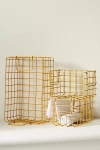 Anthropologie Wire Basket Crates, Set Of 3 In Yellow