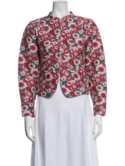 Pre-owned Antik Batik Floral Print Jacket In Red
