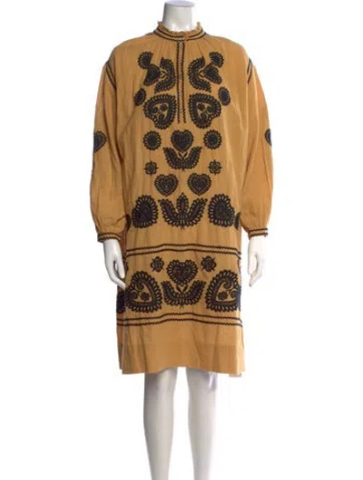 Pre-owned Antik Batik Floral Print Midi Length Dress In Multicolor